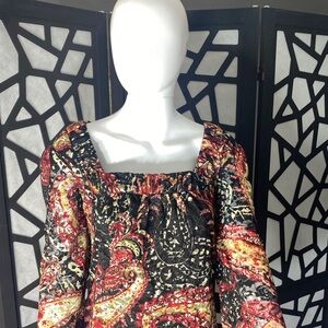 Elegant Paisley Print Women's Top